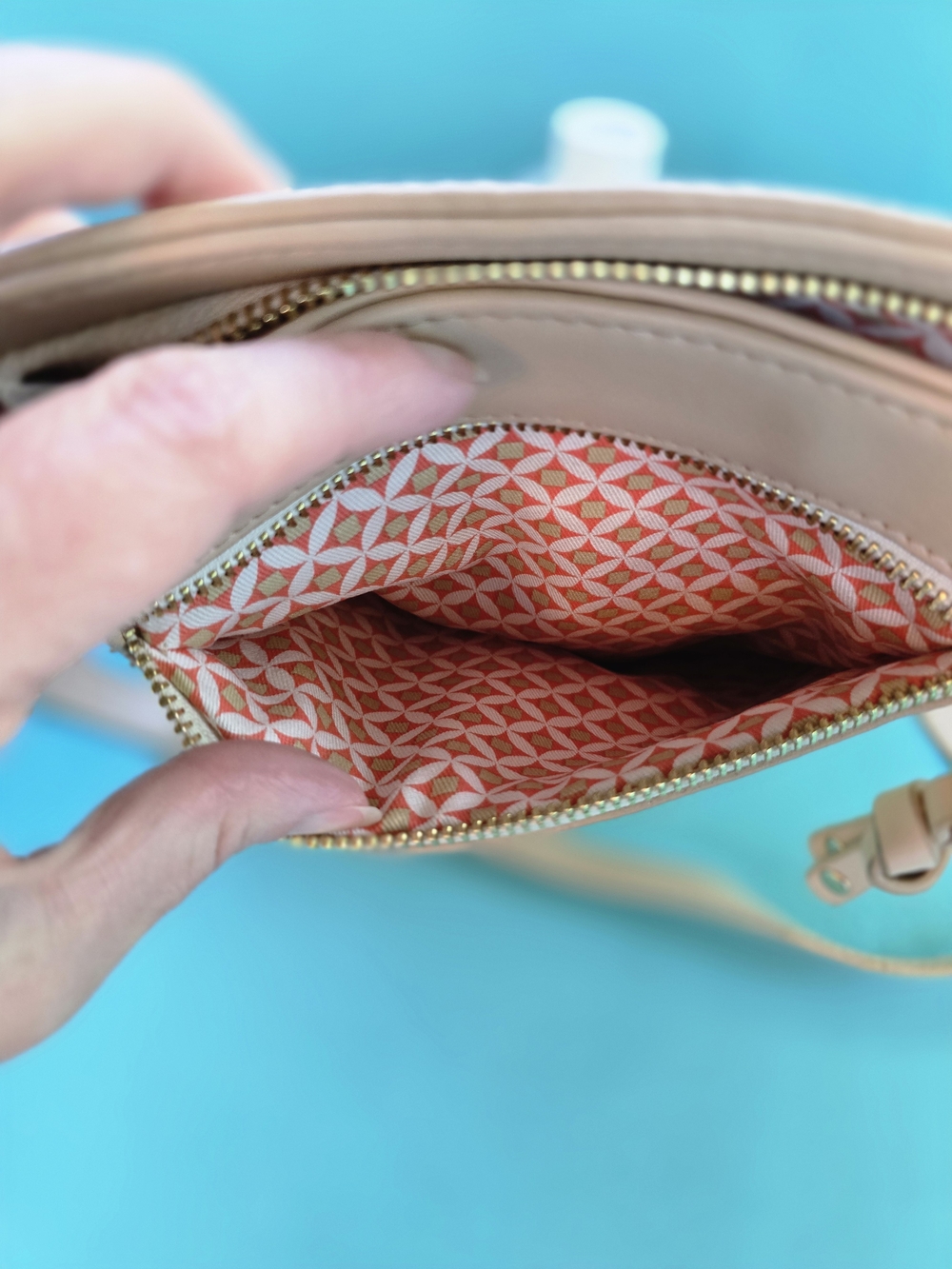 Spartina 449 Pink and Cream Patent Crossbody Bag - Picture 3 of 10